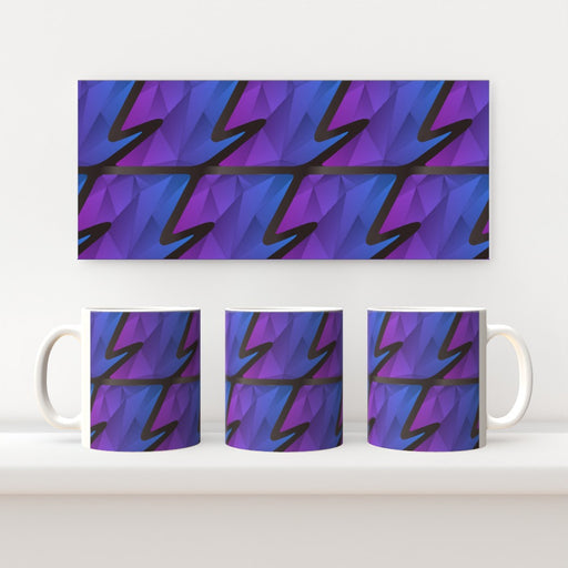 11oz Ceramic Mug - Abstract Waves Blue/Purple - printonitshop