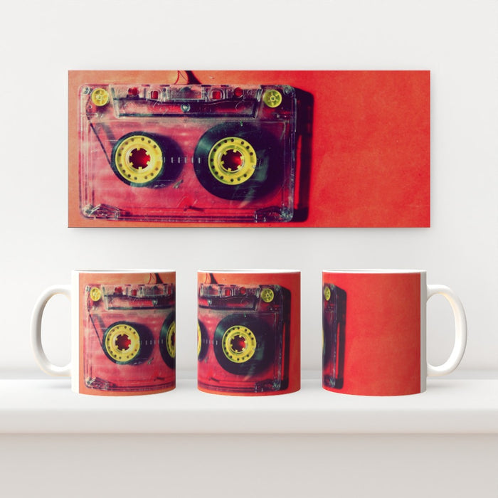 11oz Ceramic Mug - Cassette Red - printonitshop