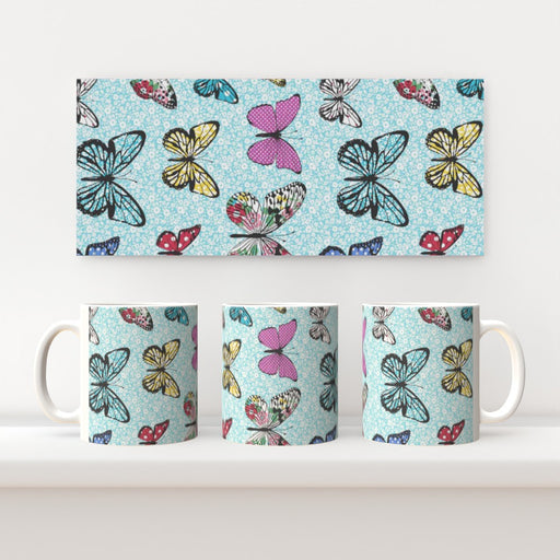 11oz Ceramic Mug - Floral Butterflies - printonitshop