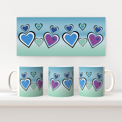 11oz Ceramic Mug - Hearts - printonitshop