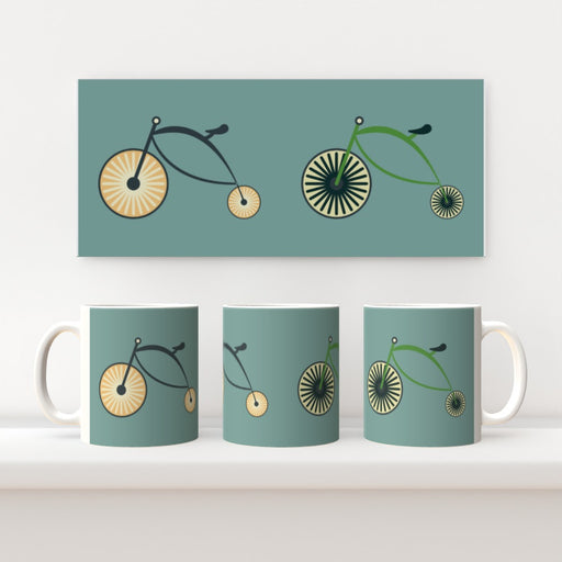 11oz Ceramic Mug - On Ya Bike Teal - printonitshop