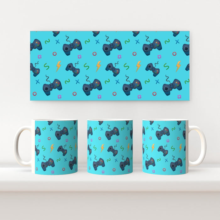 11oz Ceramic Mug - Pale Blue Gaming - printonitshop