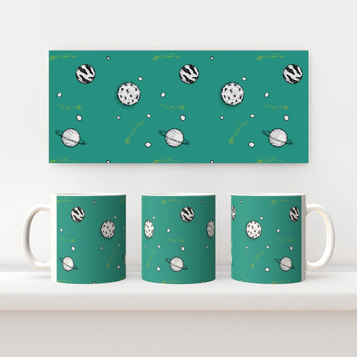 11oz Ceramic Mug - Planets Teal - printonitshop