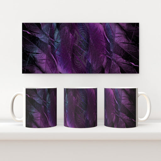 11oz Ceramic Mug - Purple Feathers - printonitshop