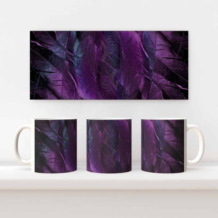 11oz Ceramic Mug - Purple Feathers - printonitshop