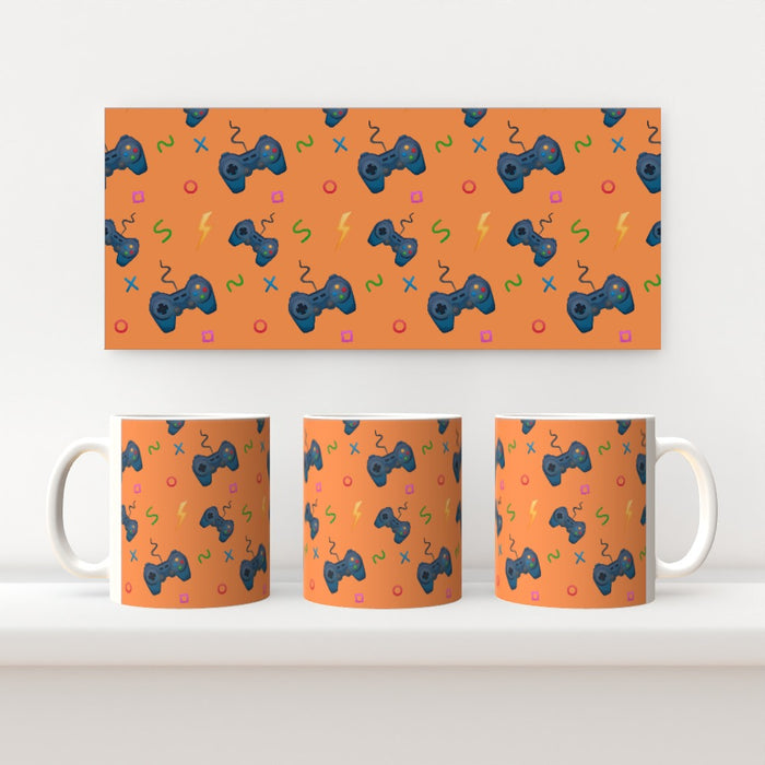 11oz Ceramic Mug - Pale Orange Gaming - printonitshop