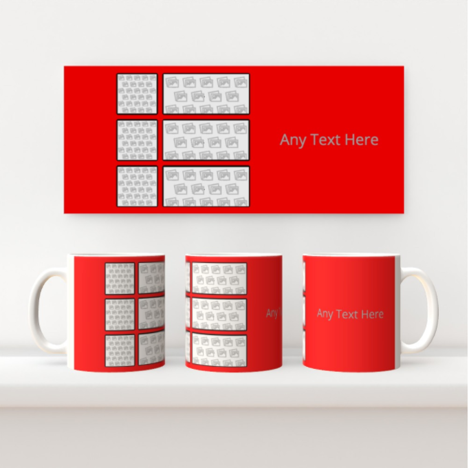 Personalised 11oz Ceramic Mug - Photo Boxes and Message - Print On It