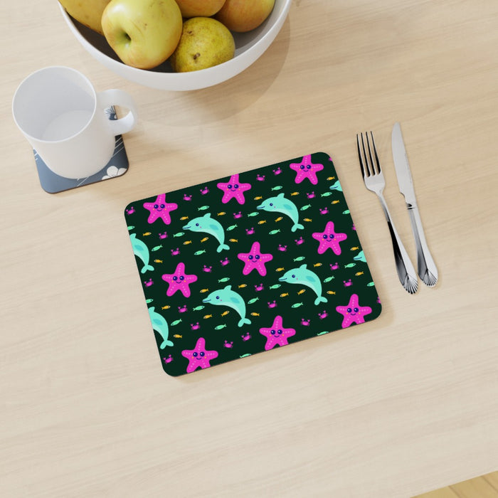 Placemat - Dolphin and Starfish Dark - printonitshop