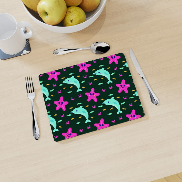 Placemat - Dolphin and Starfish Dark - printonitshop