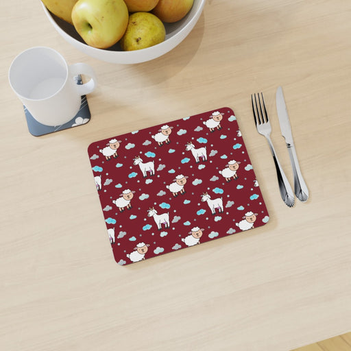 Placemat - Goat Sheep Burgundy - printonitshop