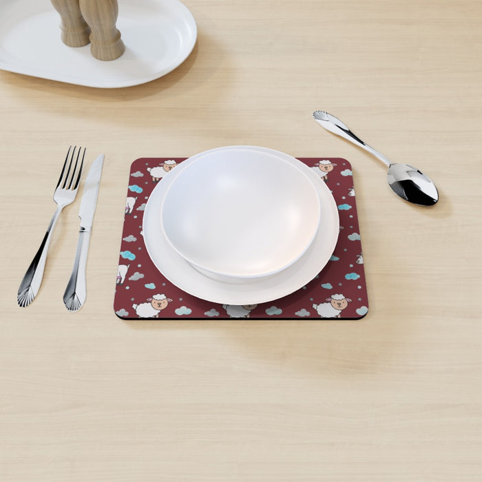 Placemat - Goat Sheep Burgundy - printonitshop