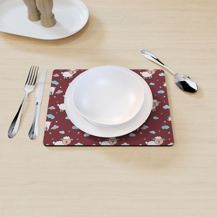 Placemat - Goat Sheep Burgundy - printonitshop