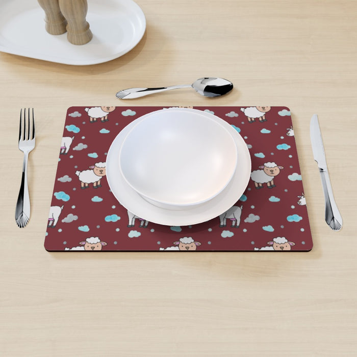 Placemat - Goat Sheep Burgundy - printonitshop