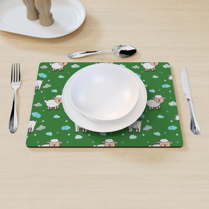 Placemat - Goat and Sheep on Green - printonitshop