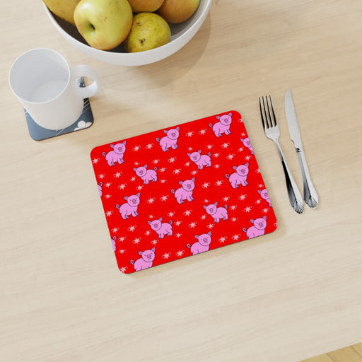 Placemat - Pigs Red - printonitshop