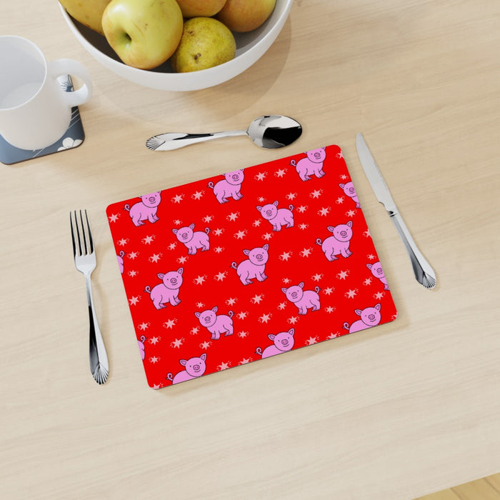 Placemat - Pigs Red - printonitshop