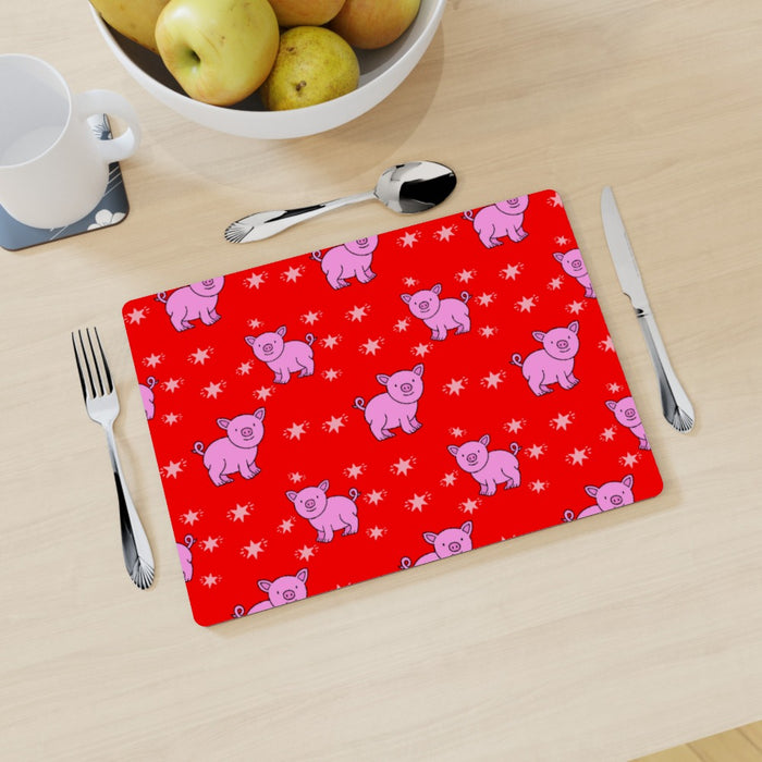 Placemat - Pigs Red - printonitshop