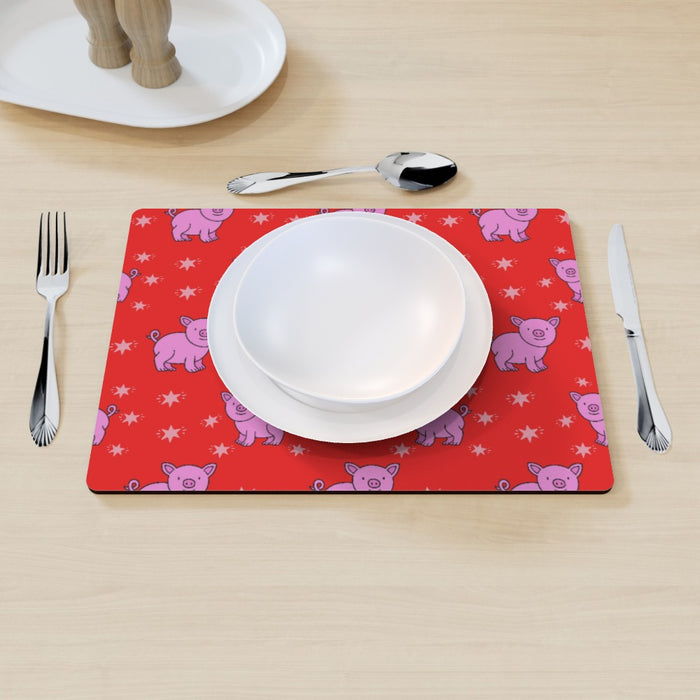 Placemat - Pigs Red - printonitshop