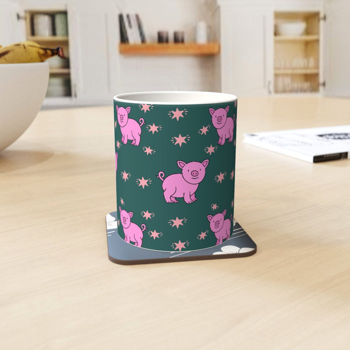 11oz Ceramic Mug - Pigs On Green - printonitshop