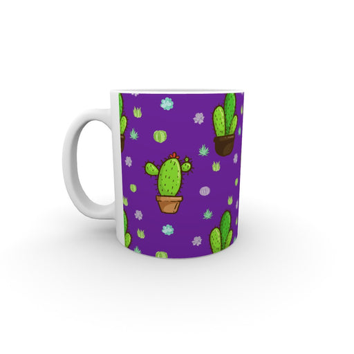 11oz Ceramic Mug - Cactus on Purple - printonitshop