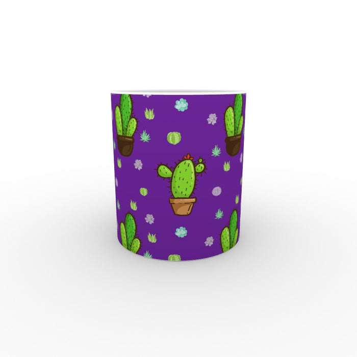 11oz Ceramic Mug - Cactus on Purple - printonitshop