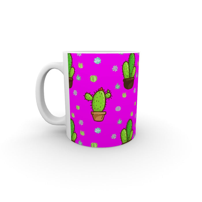 11oz Ceramic Mug - Cactus on Pink - printonitshop