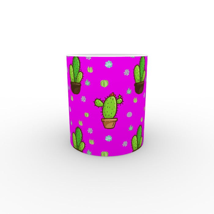 11oz Ceramic Mug - Cactus on Pink - printonitshop