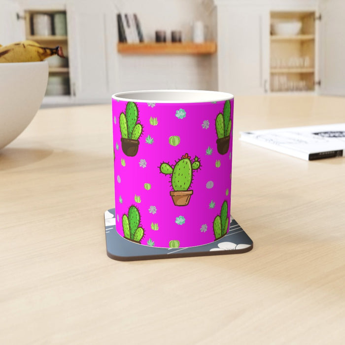 11oz Ceramic Mug - Cactus on Pink - printonitshop