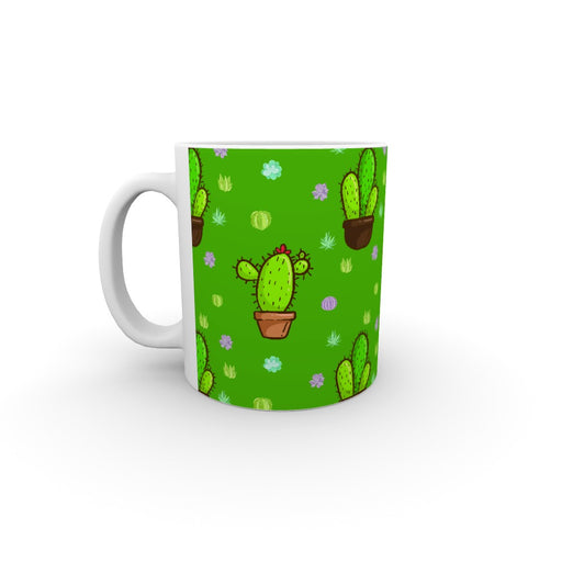 11oz Ceramic Mug - Cactus on Green - printonitshop