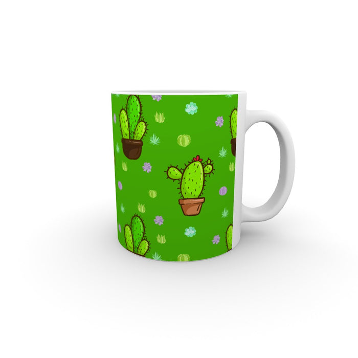 11oz Ceramic Mug - Cactus on Green - printonitshop