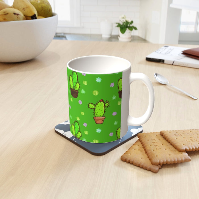 11oz Ceramic Mug - Cactus on Green - printonitshop