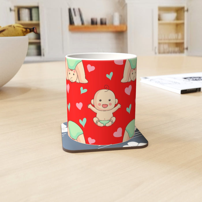 11oz Ceramic Mug - Baby on Red - printonitshop