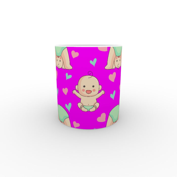 11oz Ceramic Mug - Baby on Pink - printonitshop