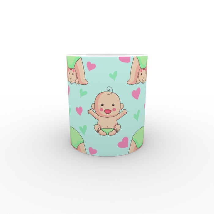 11oz Ceramic Mug - Baby on Light Blue - printonitshop