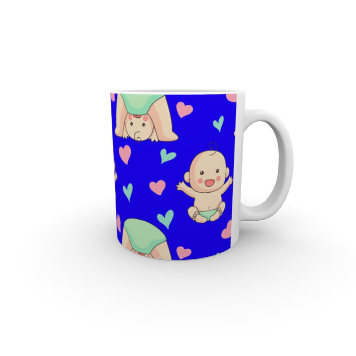 11oz Ceramic Mug - Baby on Blue - printonitshop