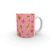 11oz Ceramic Mug - Autumn Leaves Pink - printonitshop