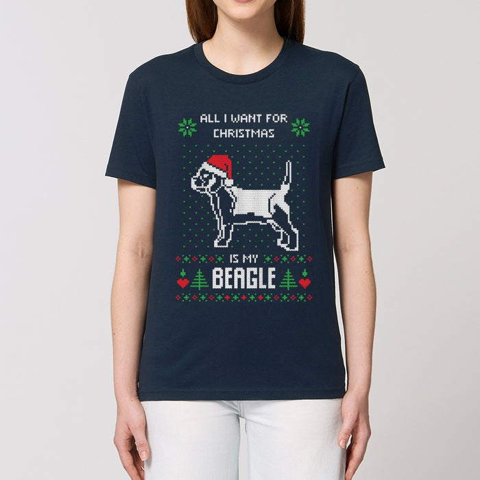 T - Shirt - All I want for Christmas is my Beagle - Print On It