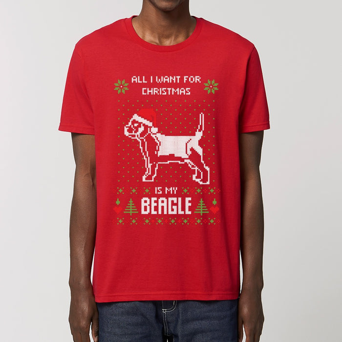 T - Shirt - All I want for Christmas is my Beagle - Print On It