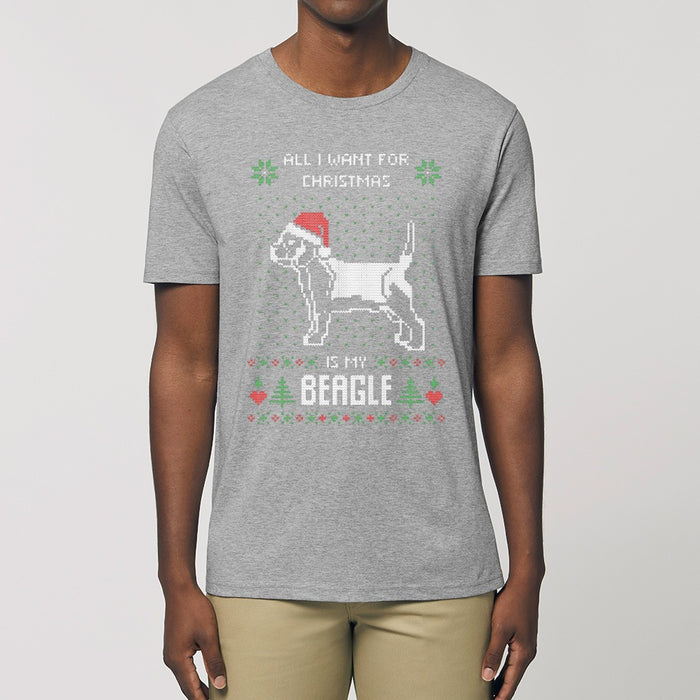 T - Shirt - All I want for Christmas is my Beagle - Print On It