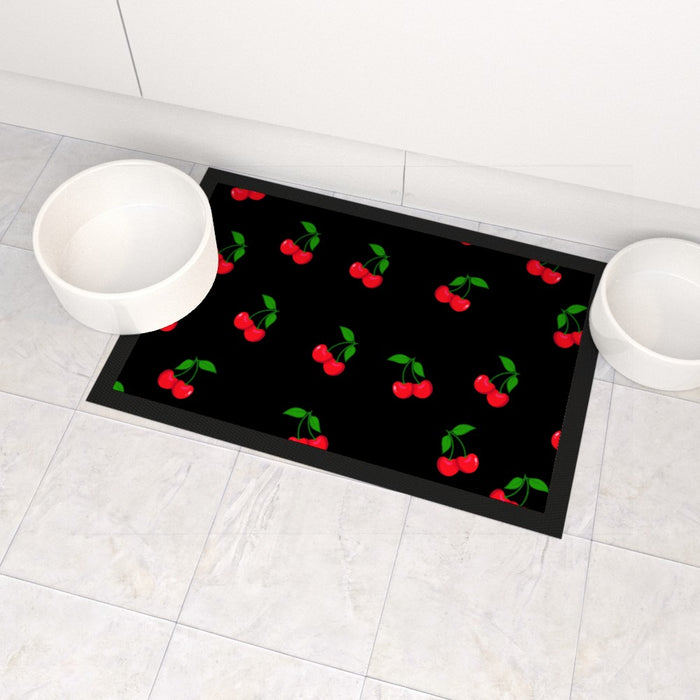 Pet Bowl Mats - Black Cherries - Print On It