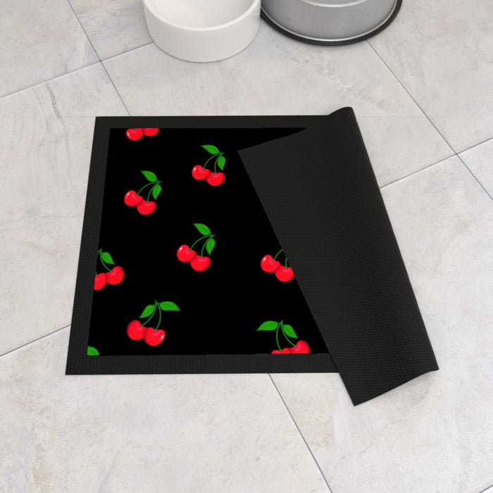 Pet Bowl Mats - Black Cherries - Print On It