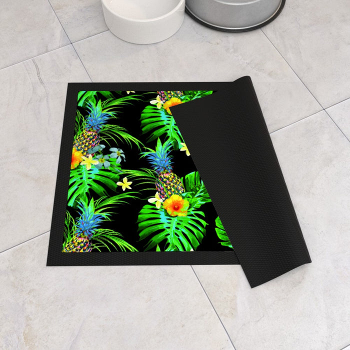 Pet Bowl Mats - Tropical Black - Print On It