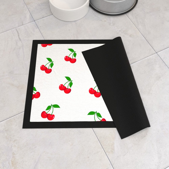 Pet Bowl Mats - White Cherries - Print On It