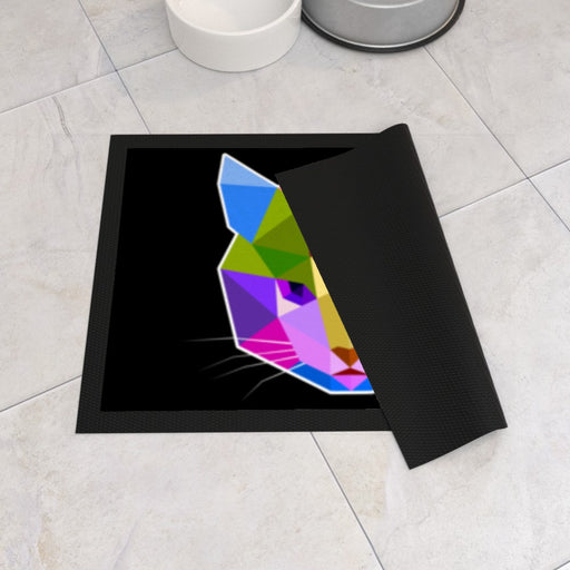 Pet Bowl Mats - Geometric Cat Face - Print On It