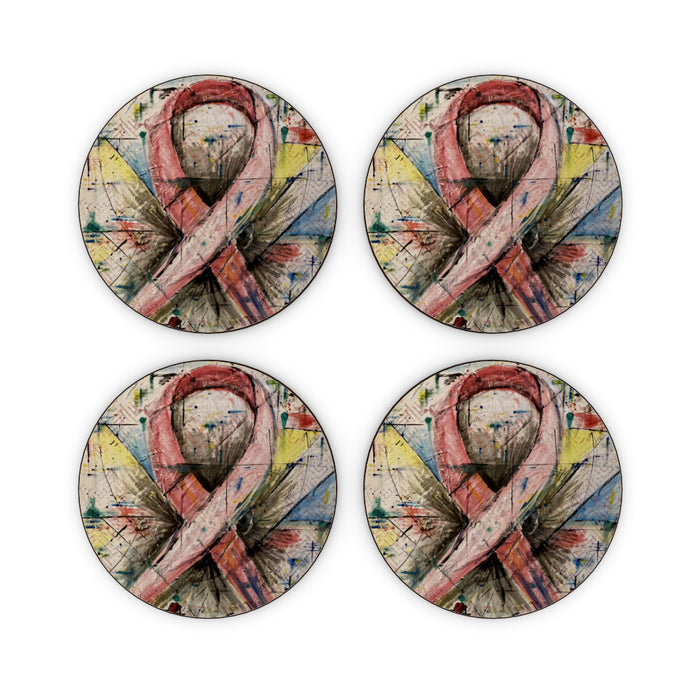 Coasters - Pink Ribbon - CJ Designs - printonitshop