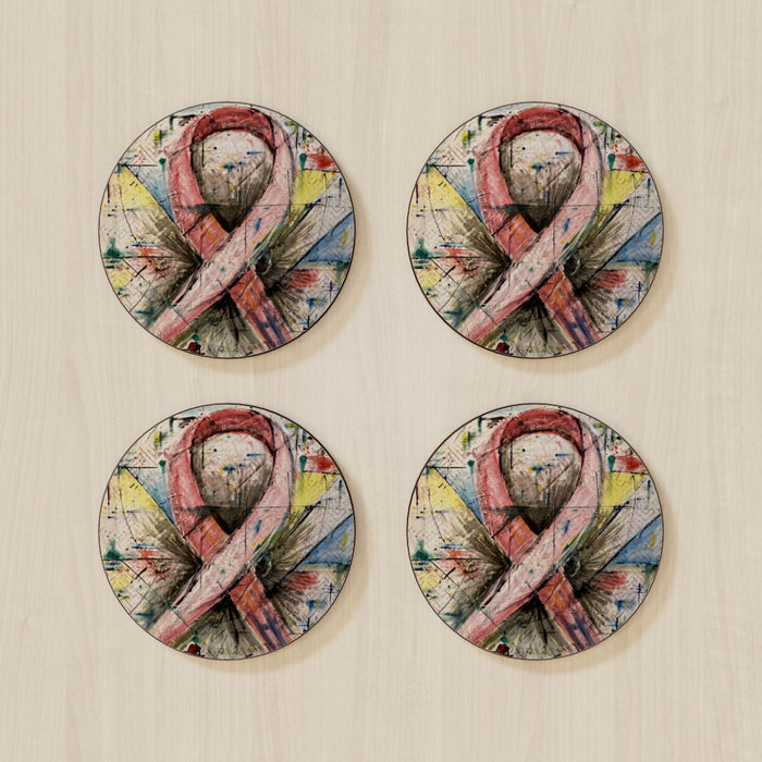 Coasters - Pink Ribbon - CJ Designs - printonitshop