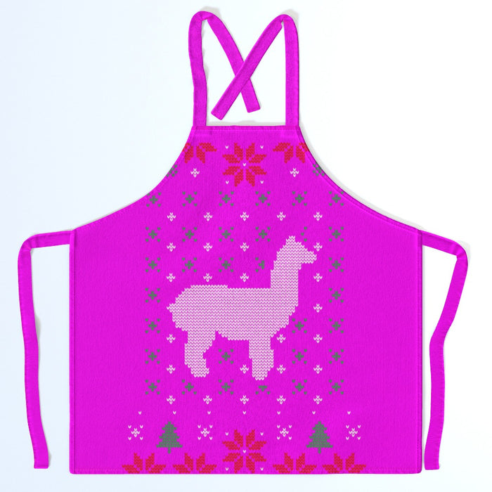 Apron - Christmas Lama Pink - Print On It