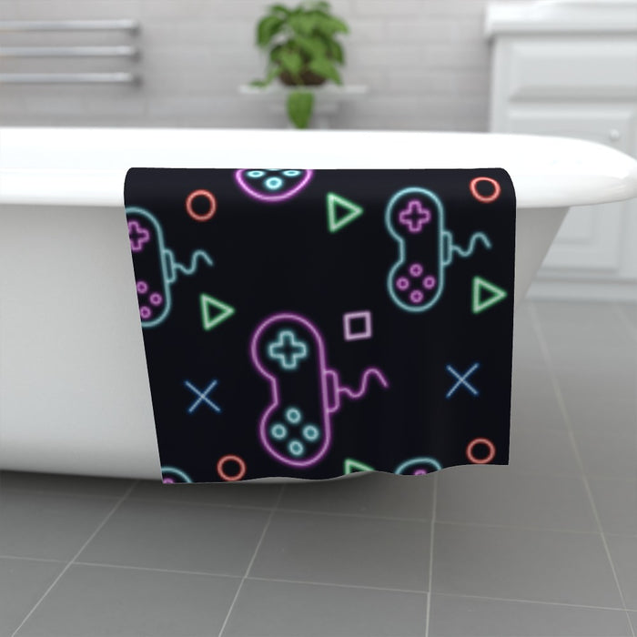 Towel - Neon Gaming Black - Print On It