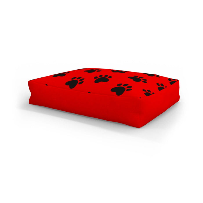 Pet Bed - Paws Red - Print On It