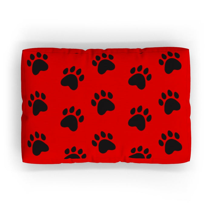 Pet Bed - Paws Red - Print On It